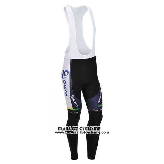2013 Maillot Ciclismo Orica GreenEDGE Blanc et Vert Manches Longues et Cuissard